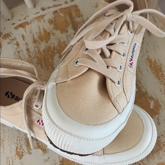 superga cream trainers